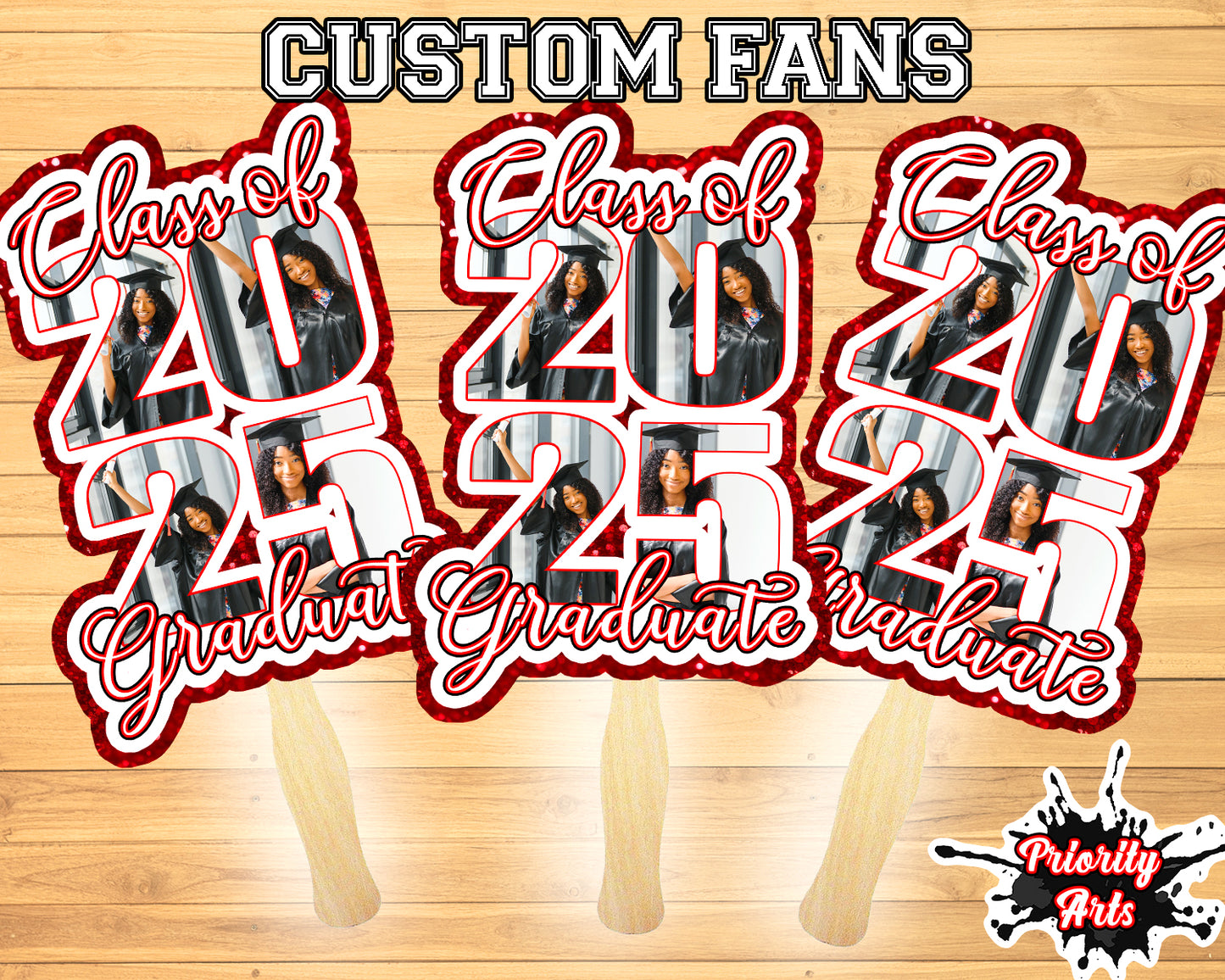 Custom Graduation Fans
