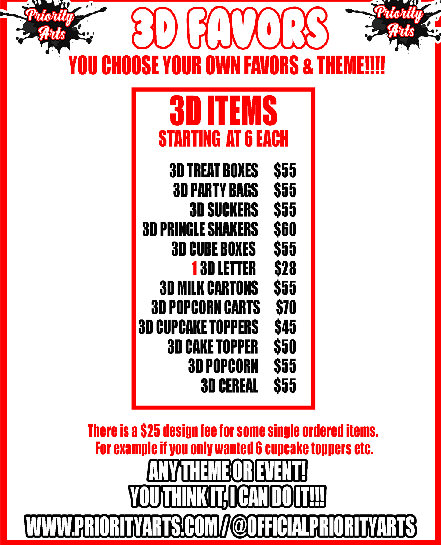3D PARTY PACKAGES