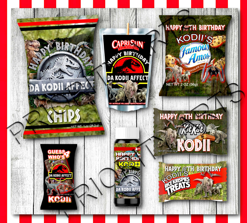 JURASSIC PARK THEME LABELS