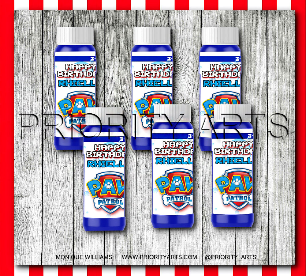 BOY PAW PATROL LABELS