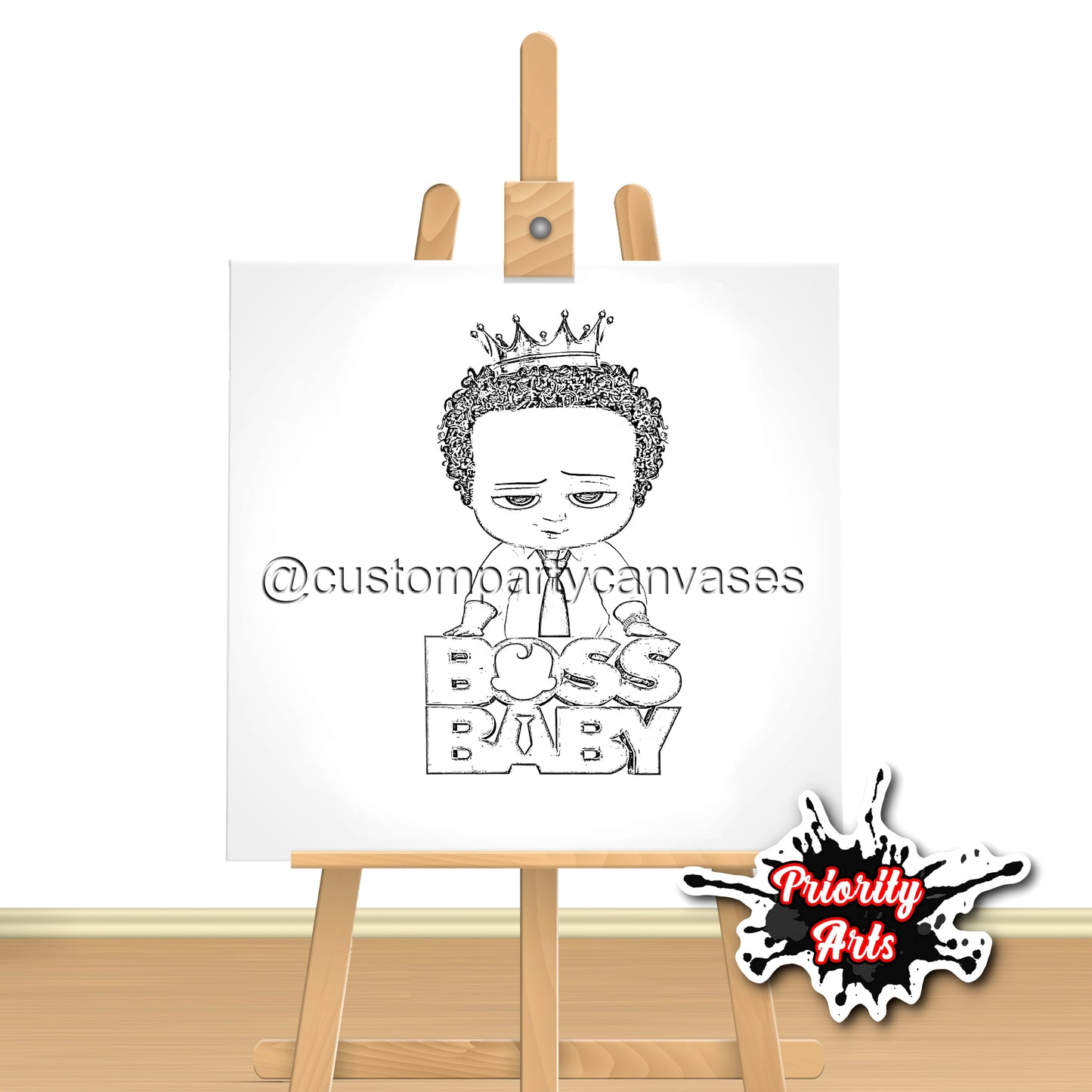 BLACK BOSS BABY CANVAS