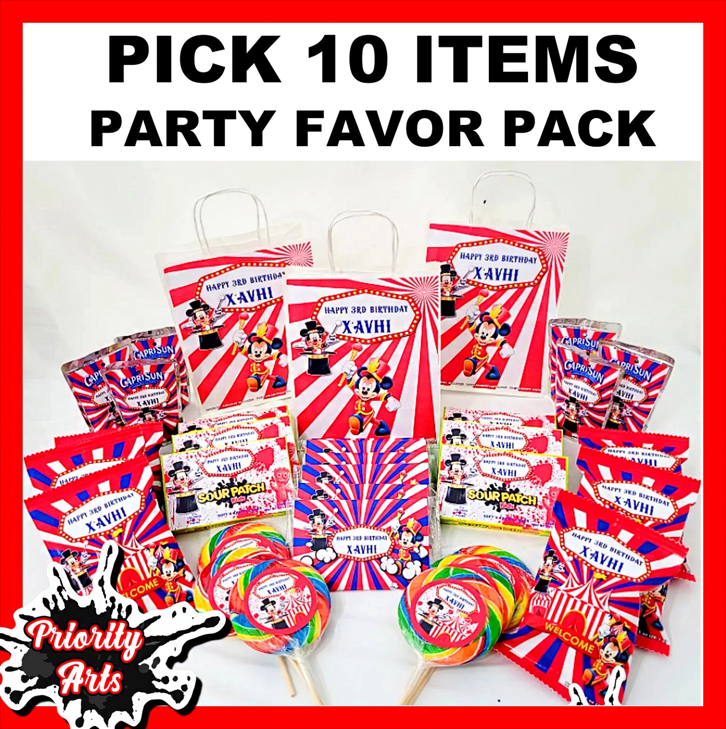 PICK 10 PARTY FAVOR PACKAGE