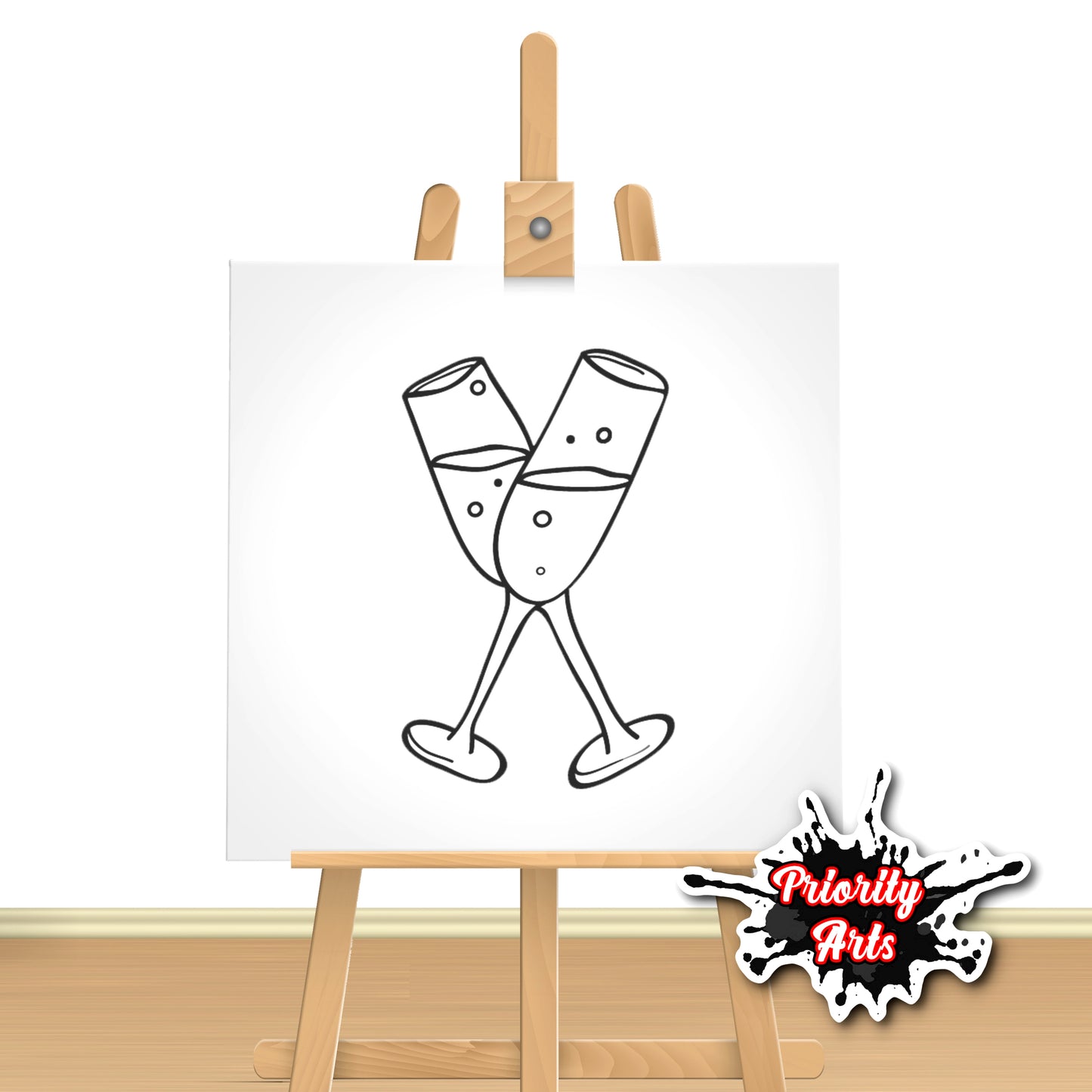 CHAMPAGNE GLASSES CANVAS