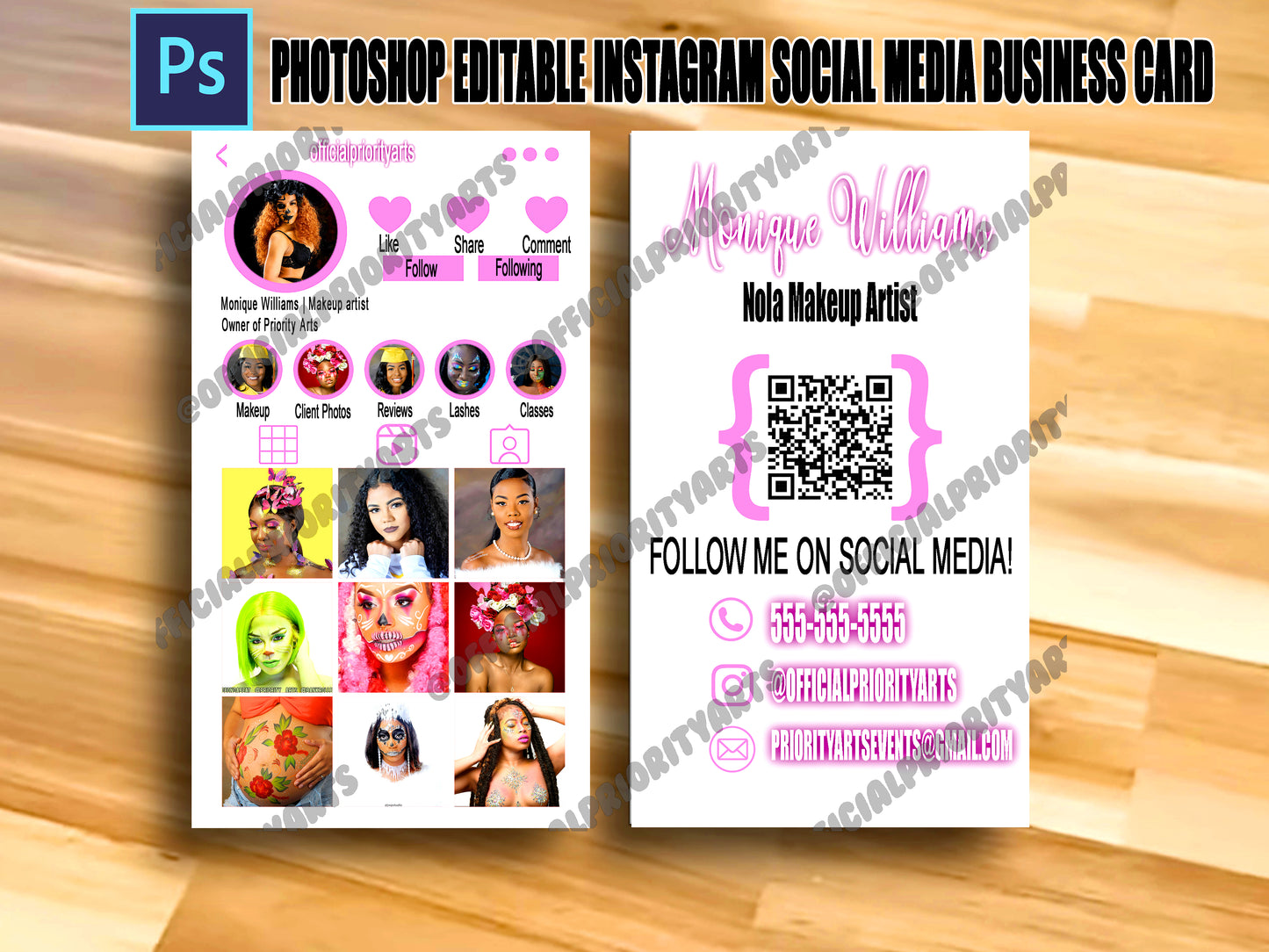 Instagram Business card Instant Editable Download