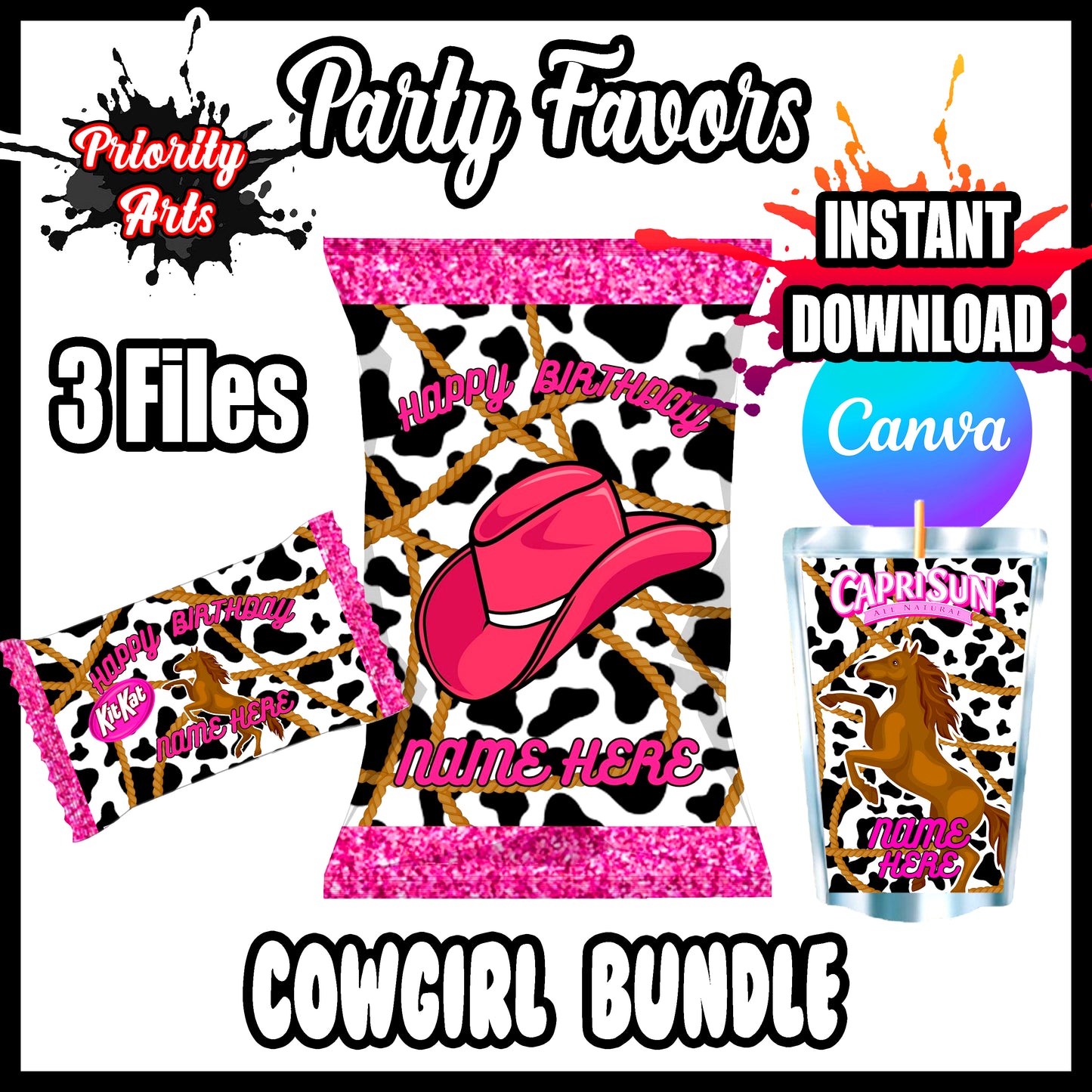 Cowgirl Instant Editable Download