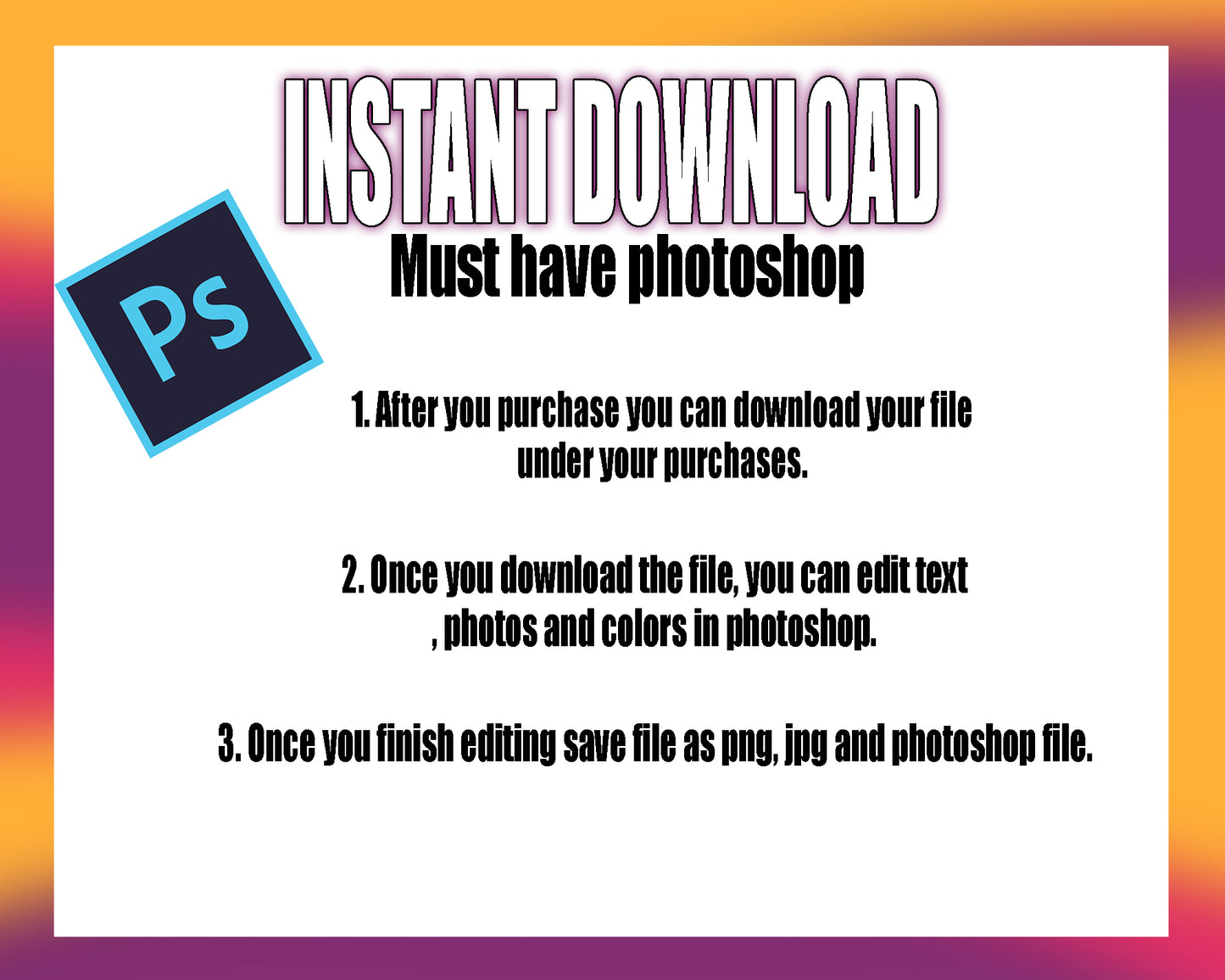 Instagram Business card Instant Editable Download